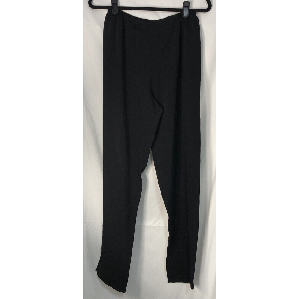 Caroline Rose Women's Black Wide Leg Palazzo Crepe Elastic Waist Pants - Size S